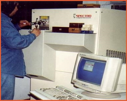 Spectrometer metal analysis.